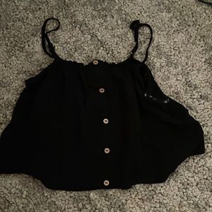 button up black cropped tank. supper cute!